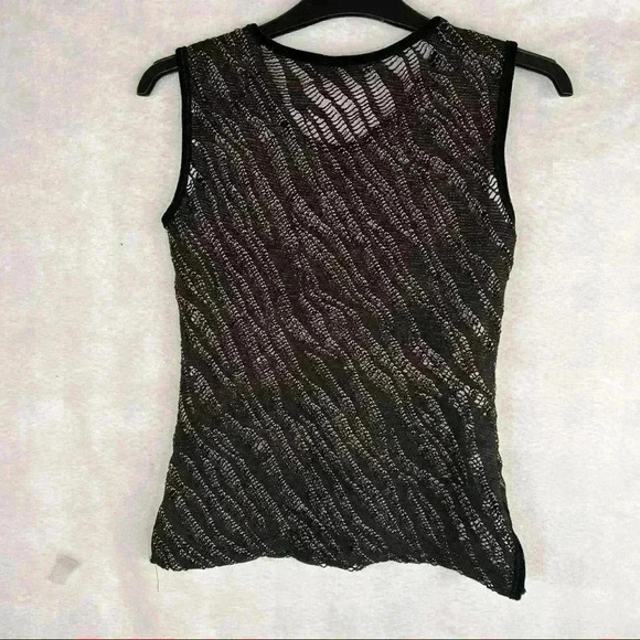 ZARA Women Metallic Meah Top Sz S Sleeveless Retro Funky Preppy - Picture 2 of 8
